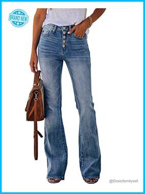 High Waisted Bootcut Flare Jeans Stretch Denim Tummy Control